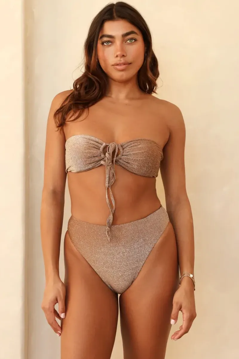 Discount Amalfi String Tie Bandeau Bikini Top Tops|Bandeau