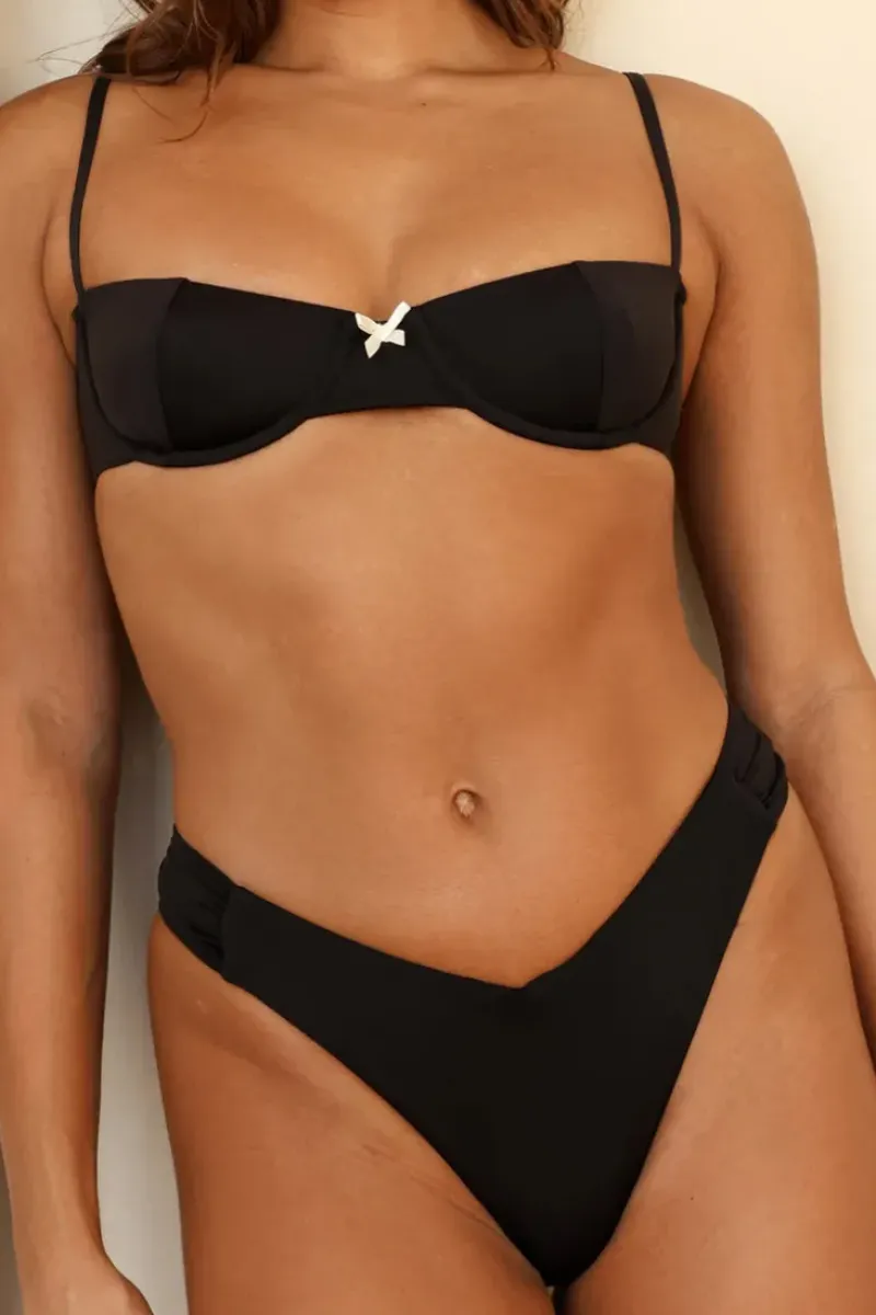 Online Black Underwire Thong Set Underwire|Sets