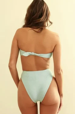 New Bleached Aqua Shay Bandeau Cheeky Set Bandeau|Sets
