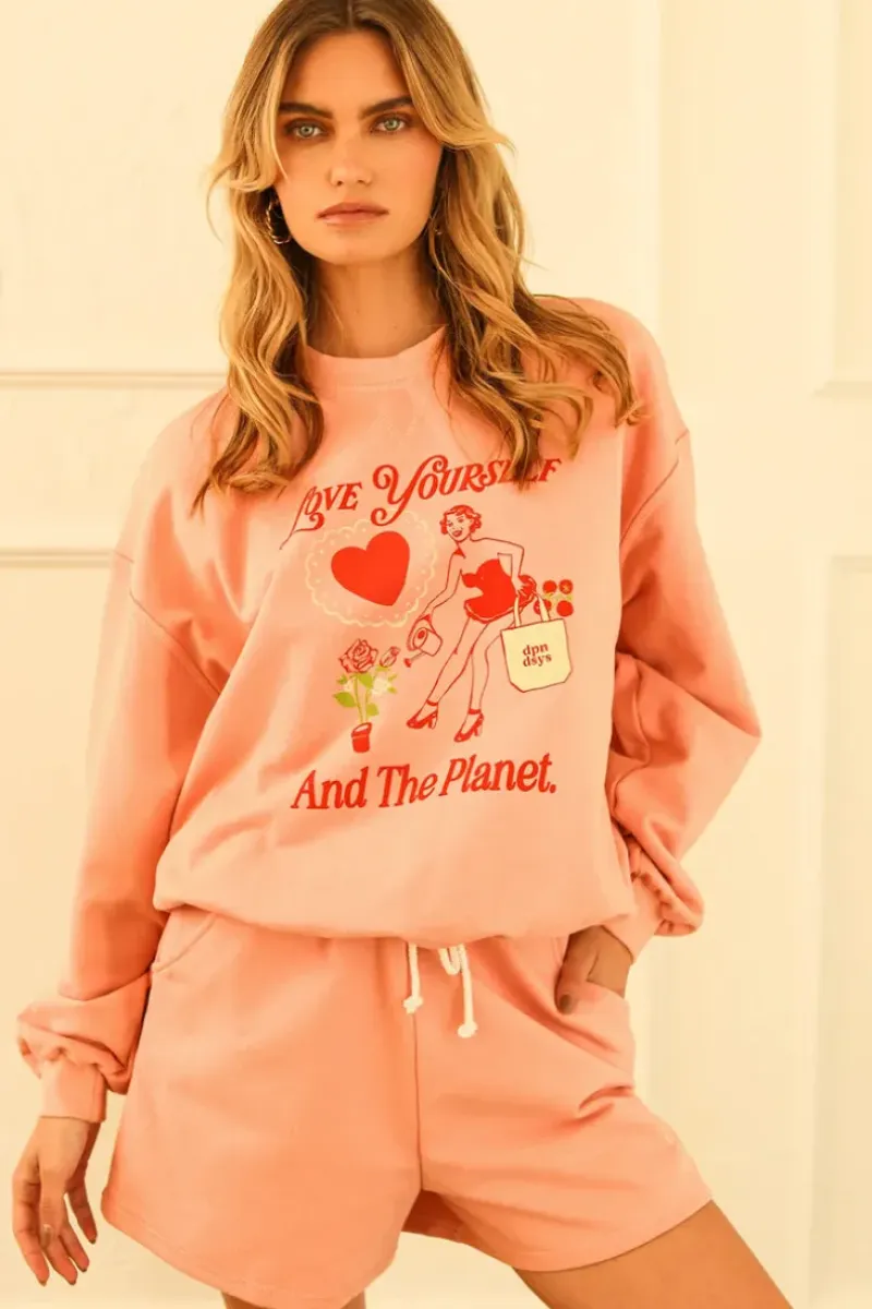 Discount Love Yourself Long Sleeve Crewneck Clothing