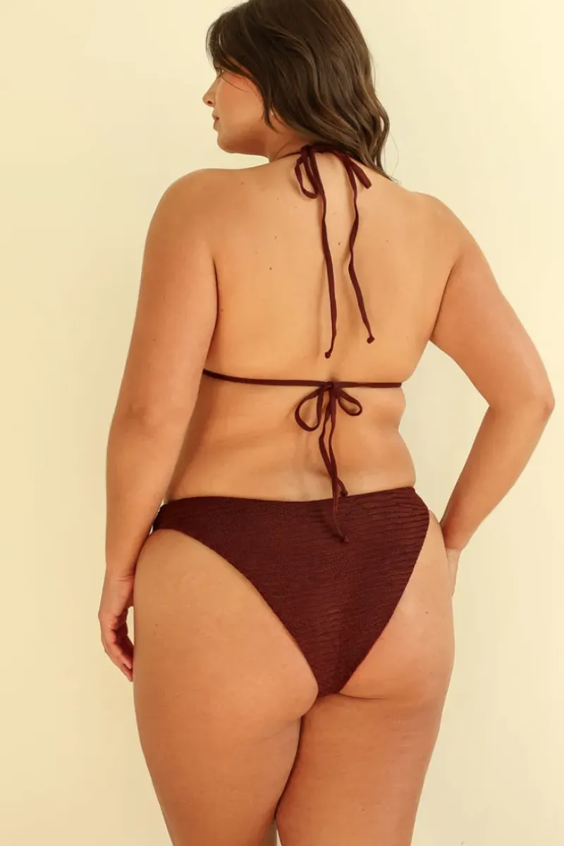 Best Mocha Crinkle Triangle Cheeky Set Triangle|Sets