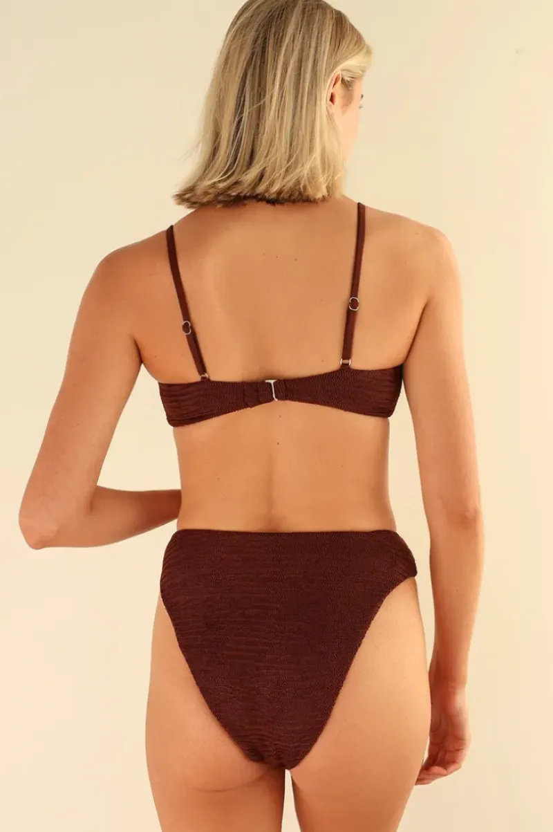 New Mocha Crinkle Zen Triangle Cheeky Set Triangle|Sets