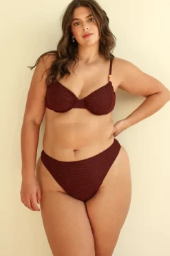 New Mocha Crinkle Zen Triangle Cheeky Set Triangle|Sets