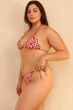 Hot Palm Tie Back Triangle Bikini Top Tops|Triangle
