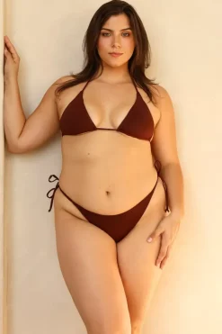 New Palm Tie Back Triangle Bikini Top Tops|Triangle