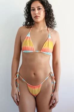 Online Palm Tie Back Triangle Bikini Top Reversible Tops|Triangle