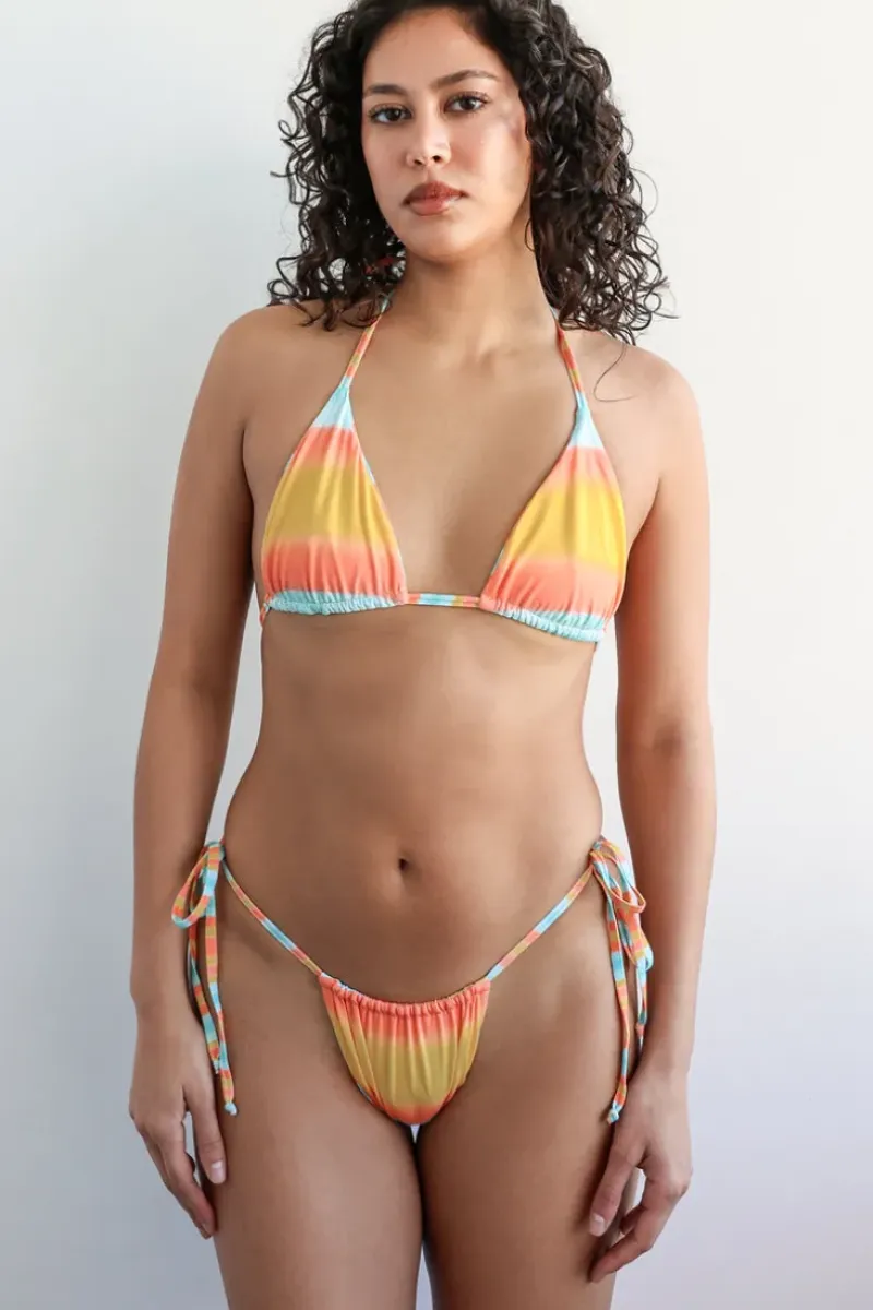 Online Palm Tie Back Triangle Bikini Top Reversible Tops|Triangle