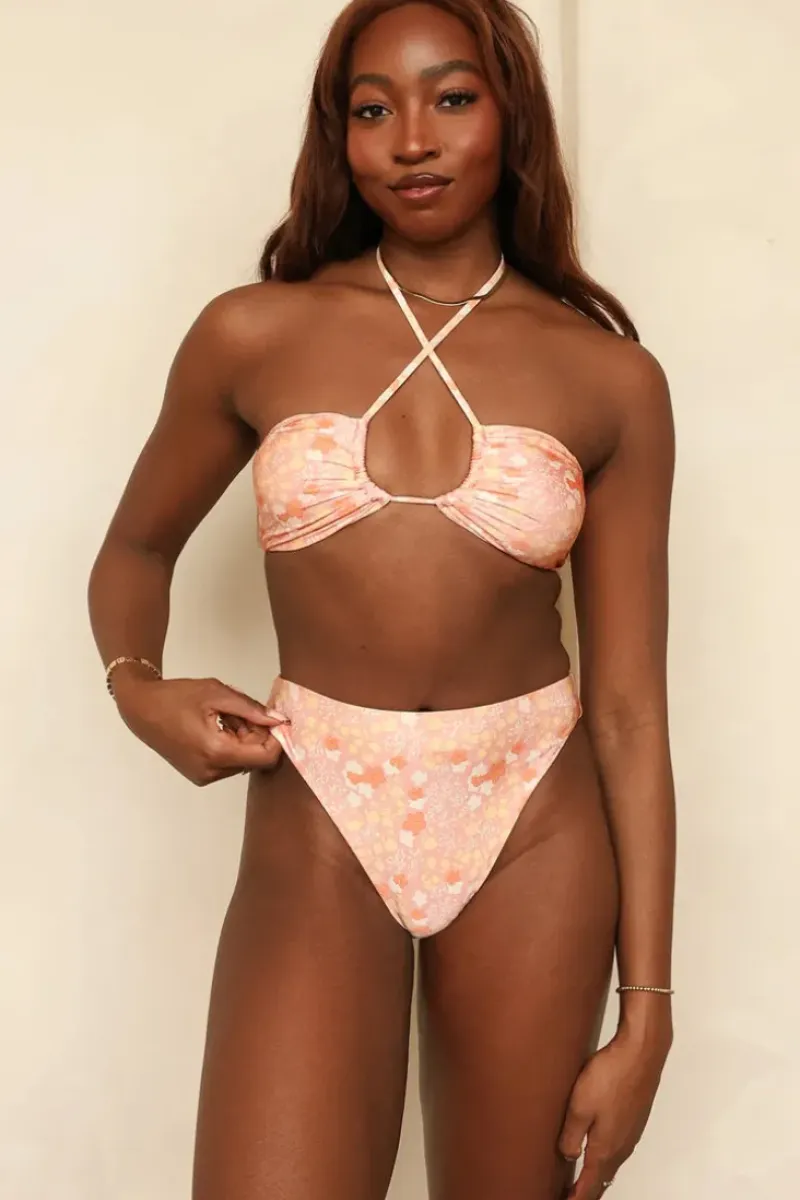Best Seashore High Waist Cheeky Bikini Bottom Bottoms|Cheeky