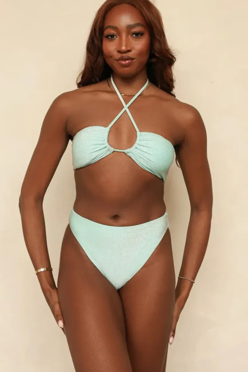 Discount Seashore High Waist Cheeky Bikini Bottom Bottoms|High Waist