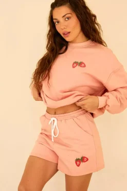Online Strawberries High Rise Drawstring Sweat Short Clothing
