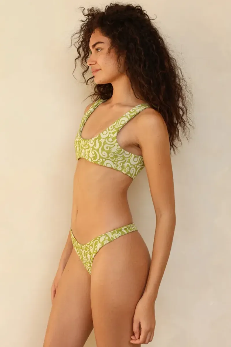 Fashion Twin Fin Matcha Bralette Thong Set Bralette|Sets