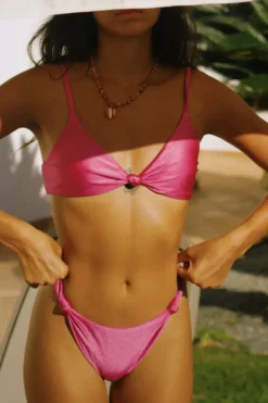 Fashion Zen Knotted Triangle Bikini Top Tops|Triangle